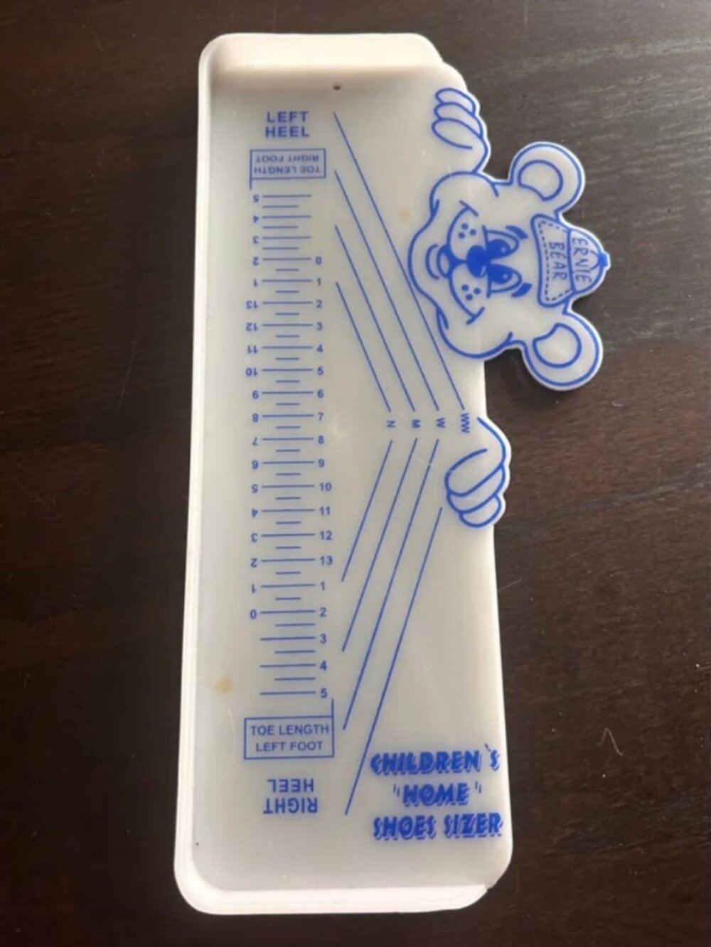 Ernie Bear Children’s Home Shoe Sizer – Baby & Toddler Foot Measuring Tool
